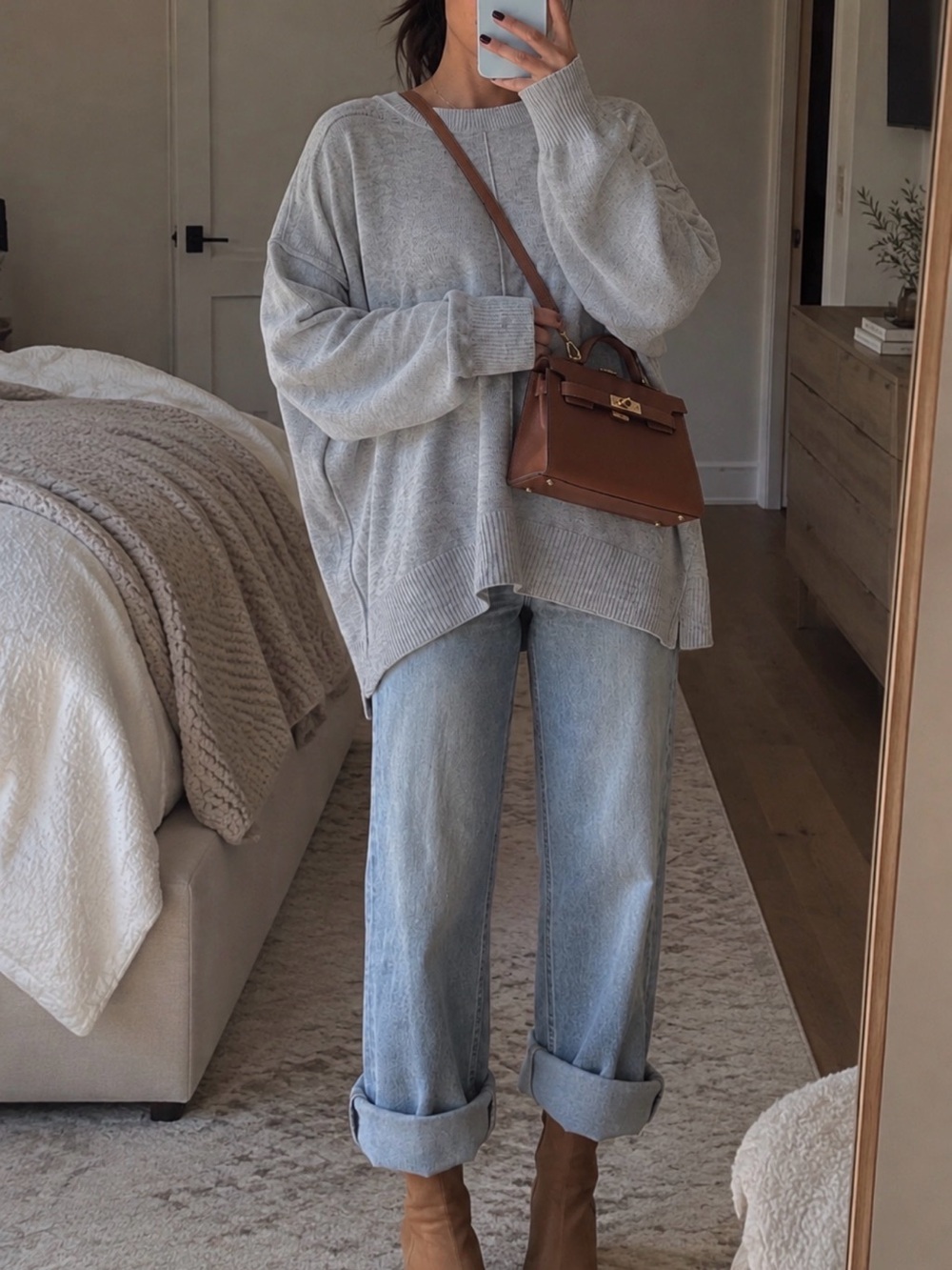 Vince Camuto Gray boyfriend Chunky Sweater